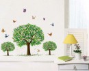 3 Trees with Butterflies Vinyl Decals Wall Art Tree Stickers
